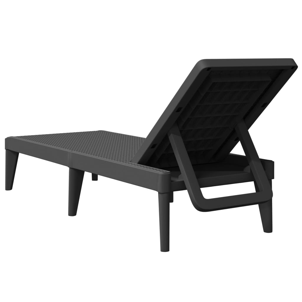 Chair long anthracite 186x60x29 cm pp
