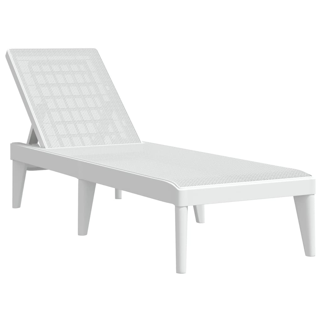 White long chair 186x60x29 cm pp