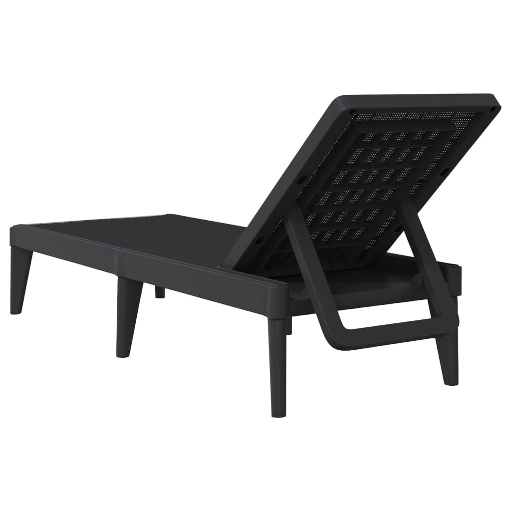 Chair long anthracite 186x60x29 cm pp
