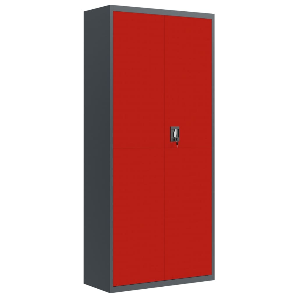 Anthracite and red binder 90x40x200 cm steel