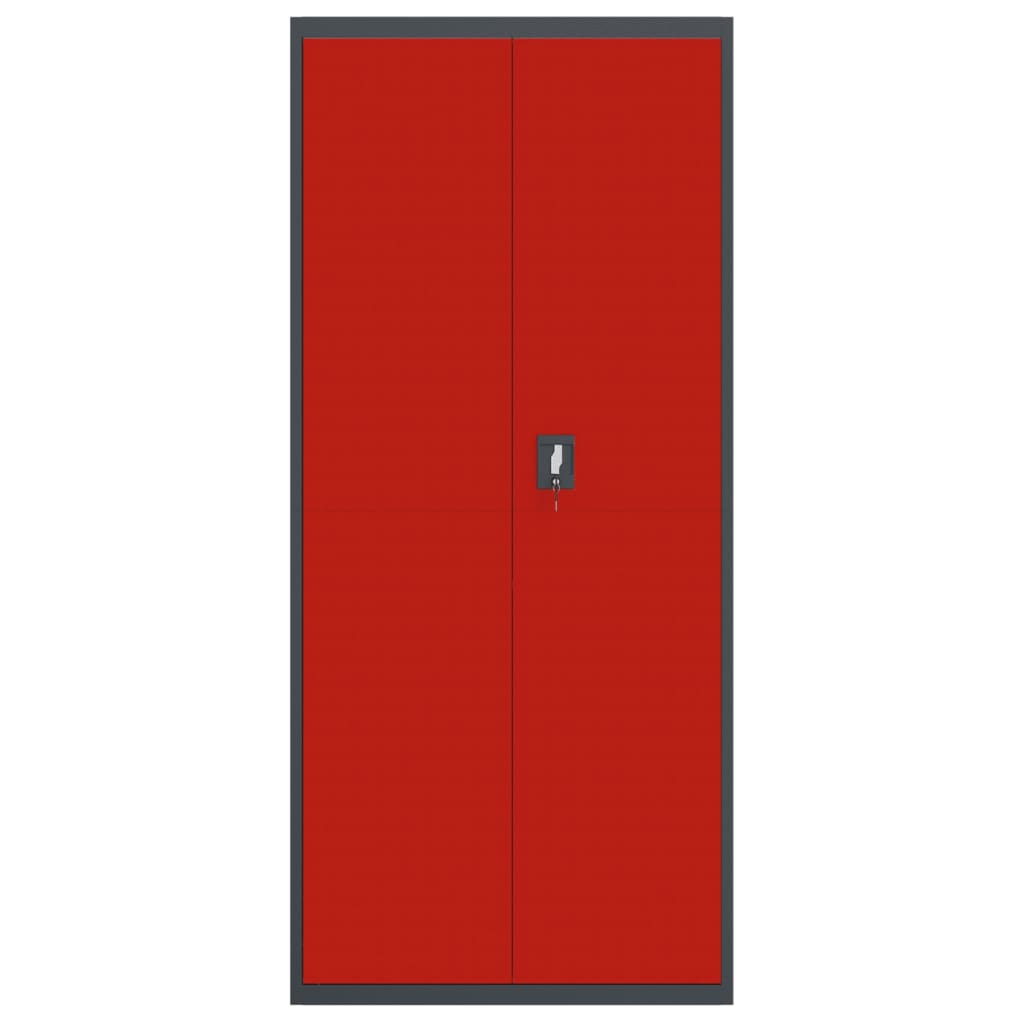 Schedario antracite e rosso 90x40x200 cm in acciaio