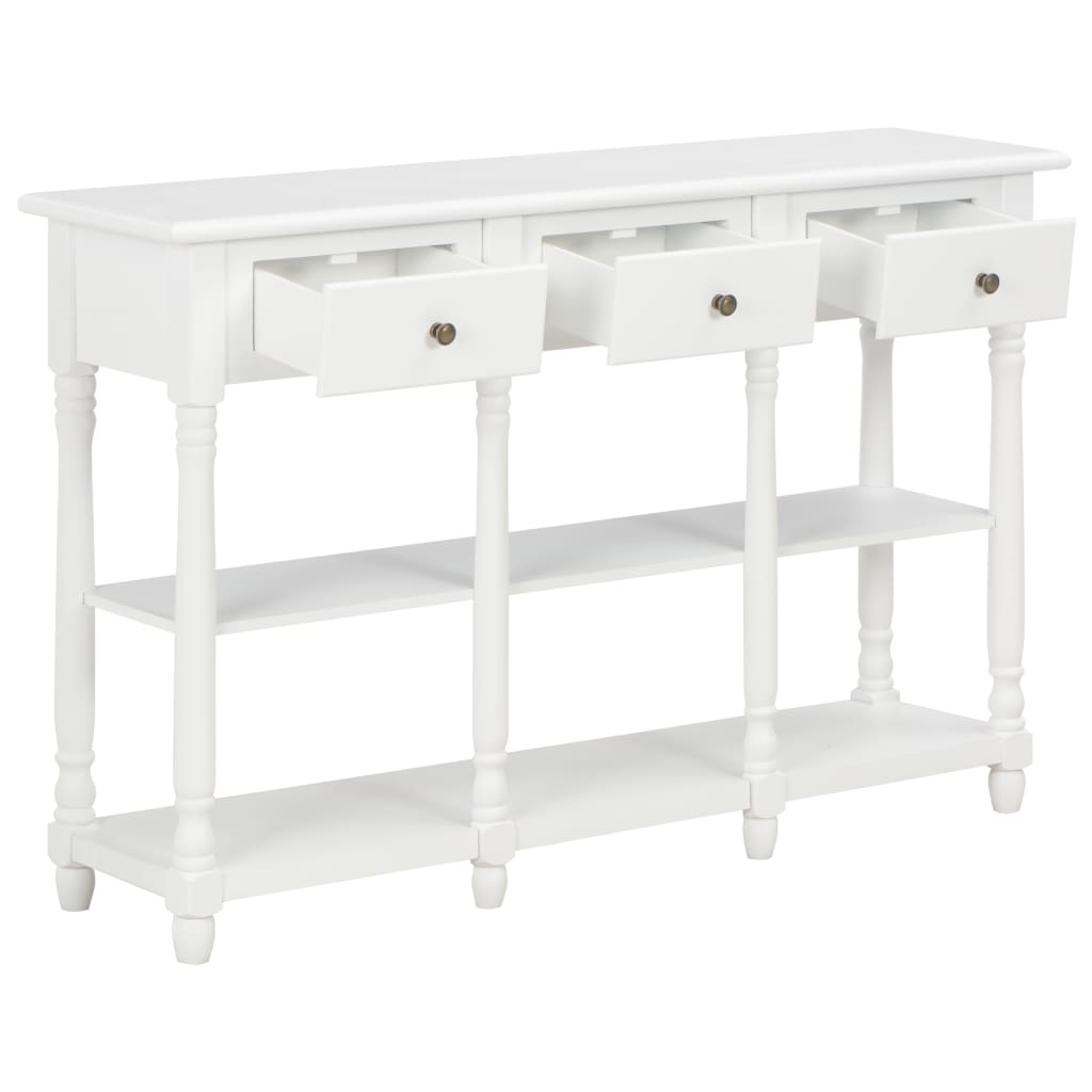 Table console blanc 110 x 30 x 76 cm bois d'ingénierie