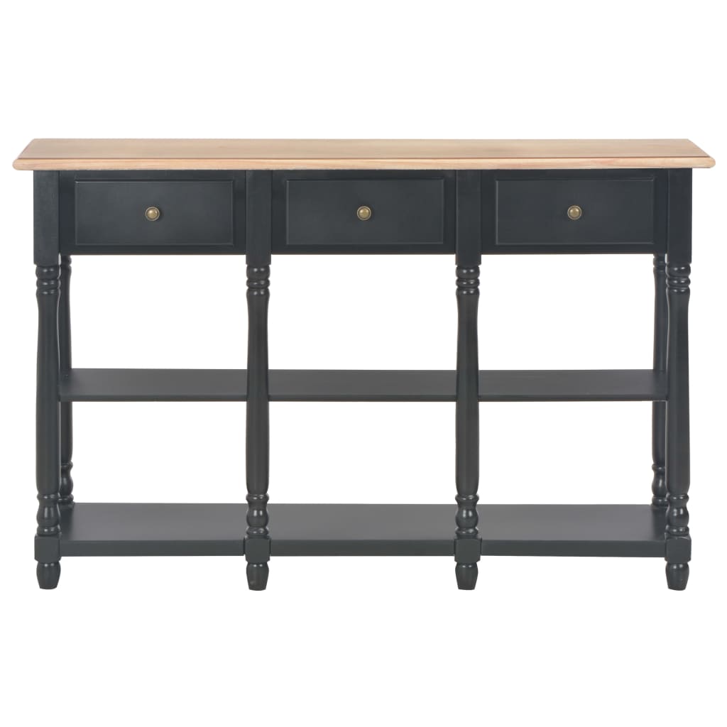 Black console table 110x30x76 cm engineering wood
