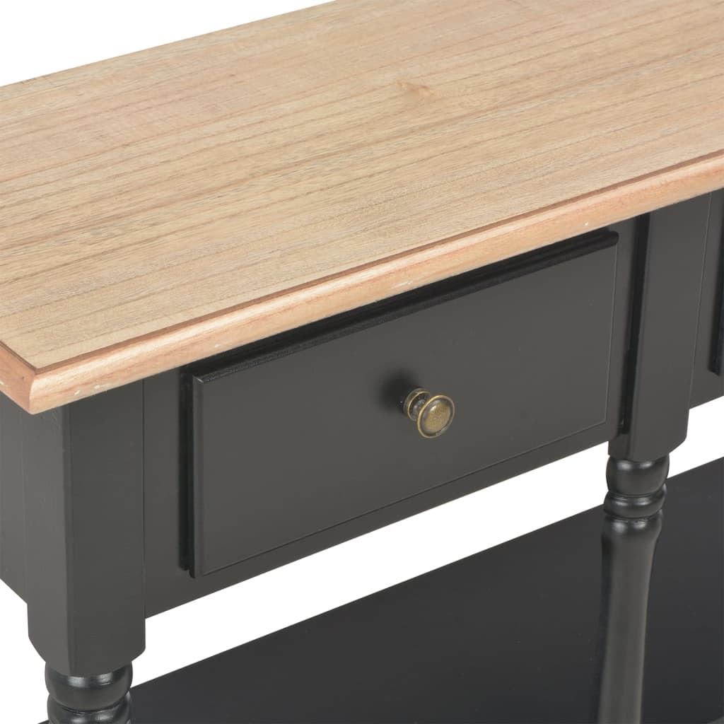 Table console noir 110x30x76 cm bois d'ingénierie