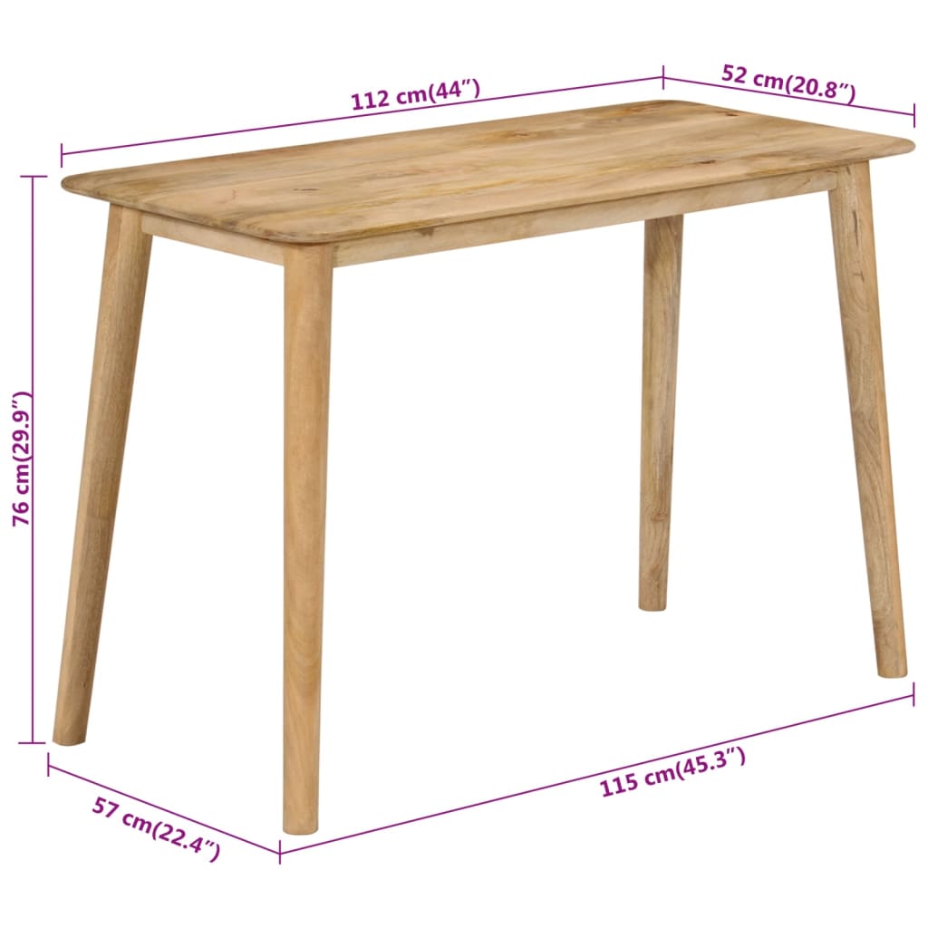 Table à dîner 112x52x76 cm bois de manguier massif
