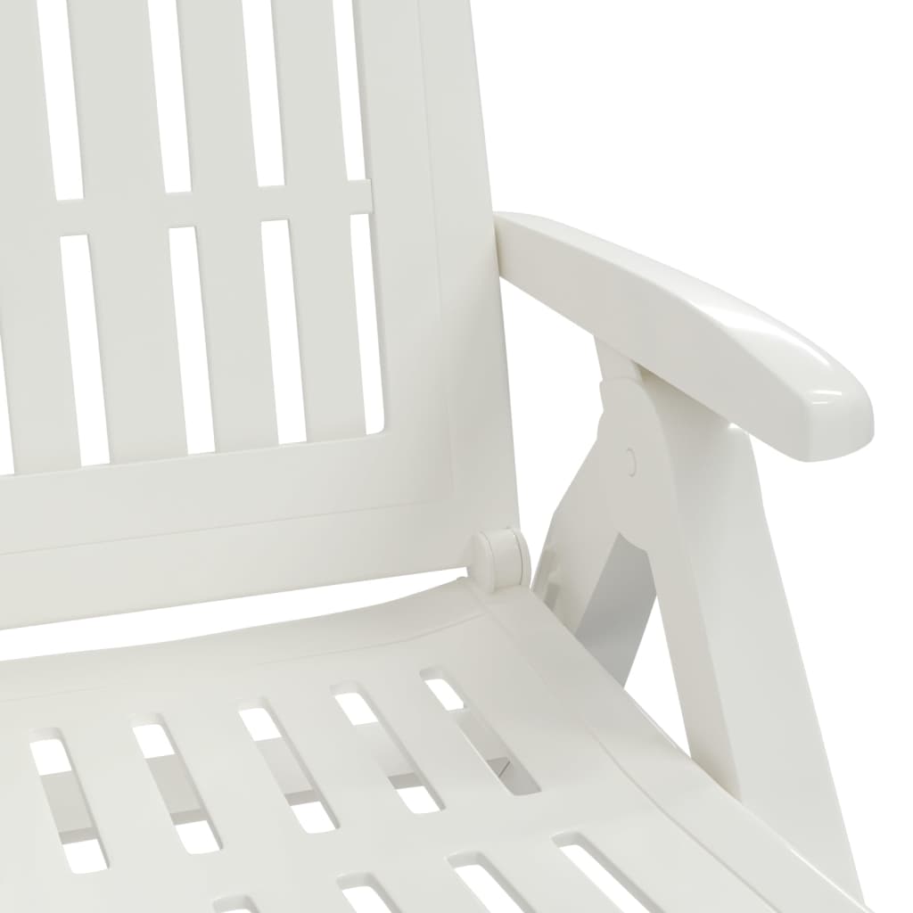 Faltbarer langer Stuhl mit weißen PP -Rädern