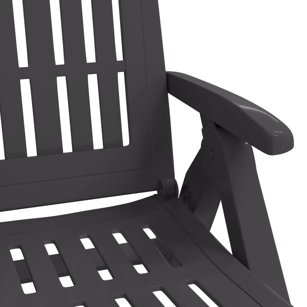 Foldable long chair with anthracite wheels pp