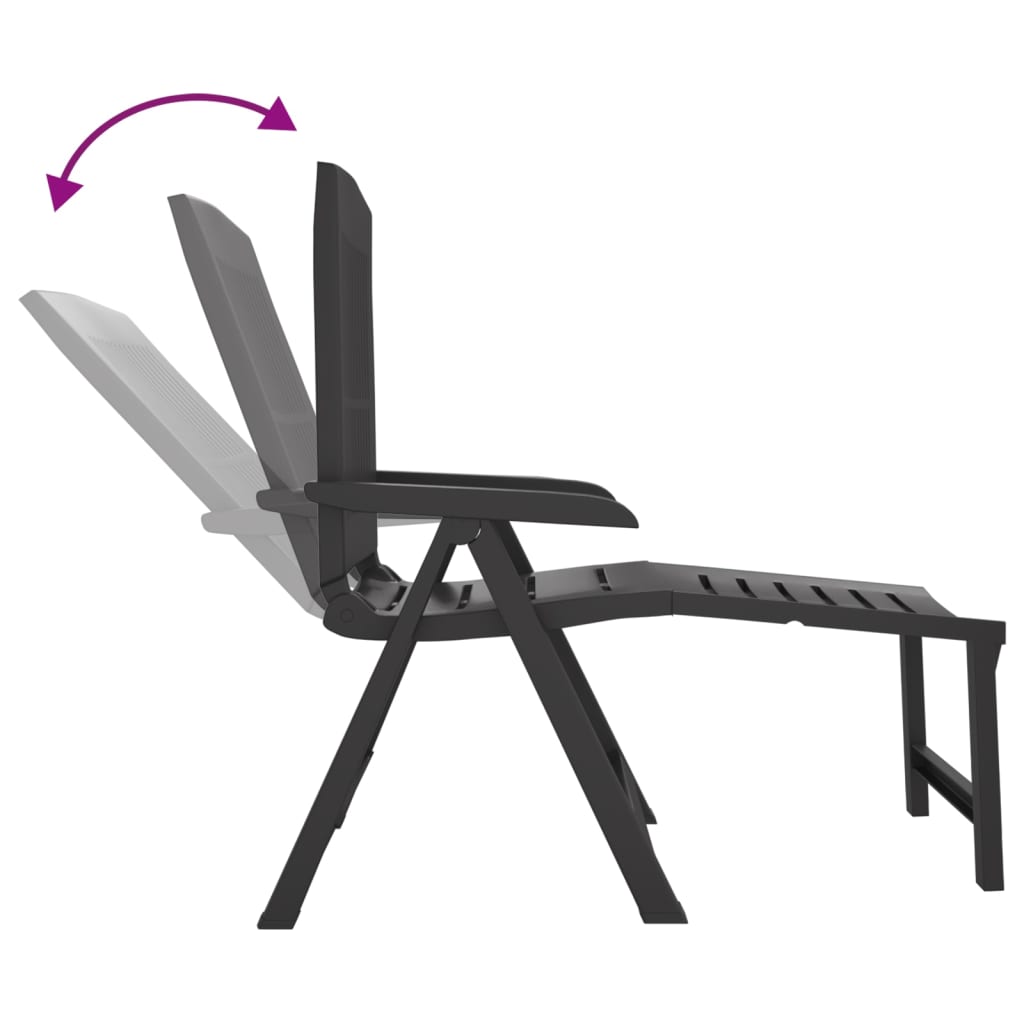 Chaise longue anthracite plastique