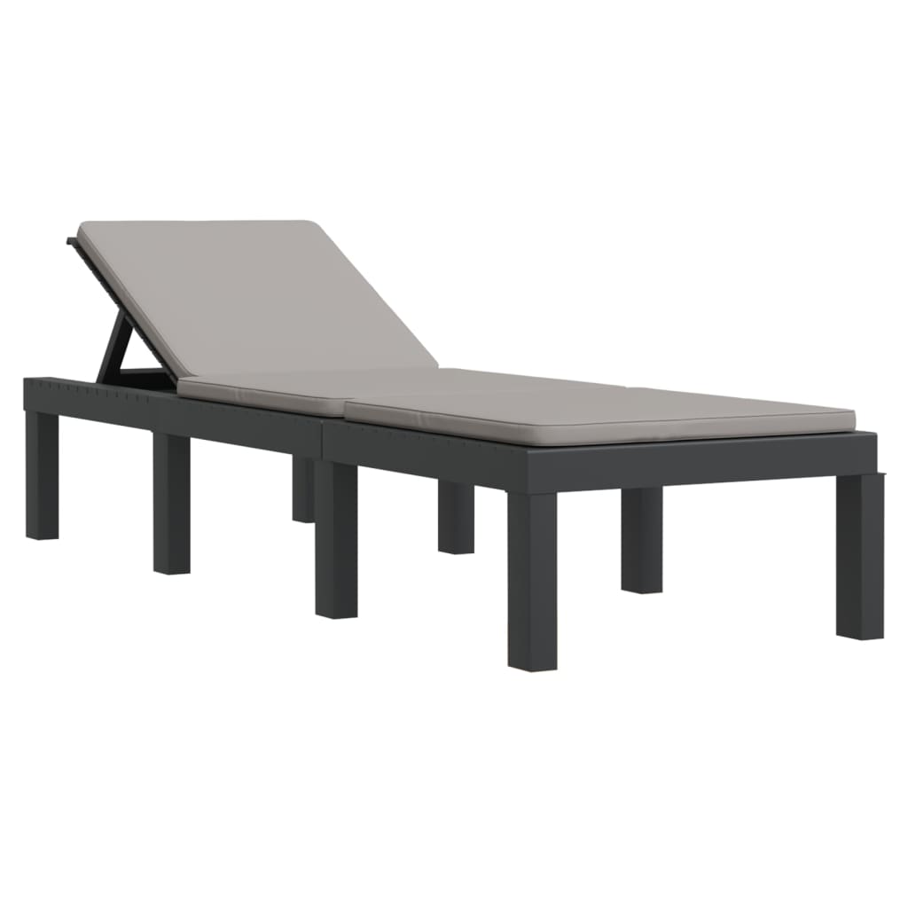 Long chair with anthracite cushions pp