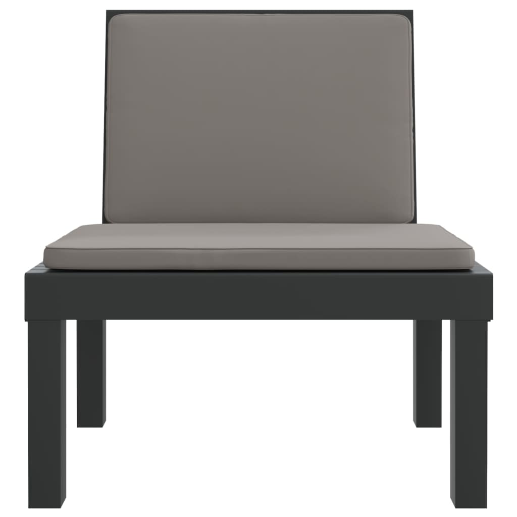 Long chair with anthracite cushions pp