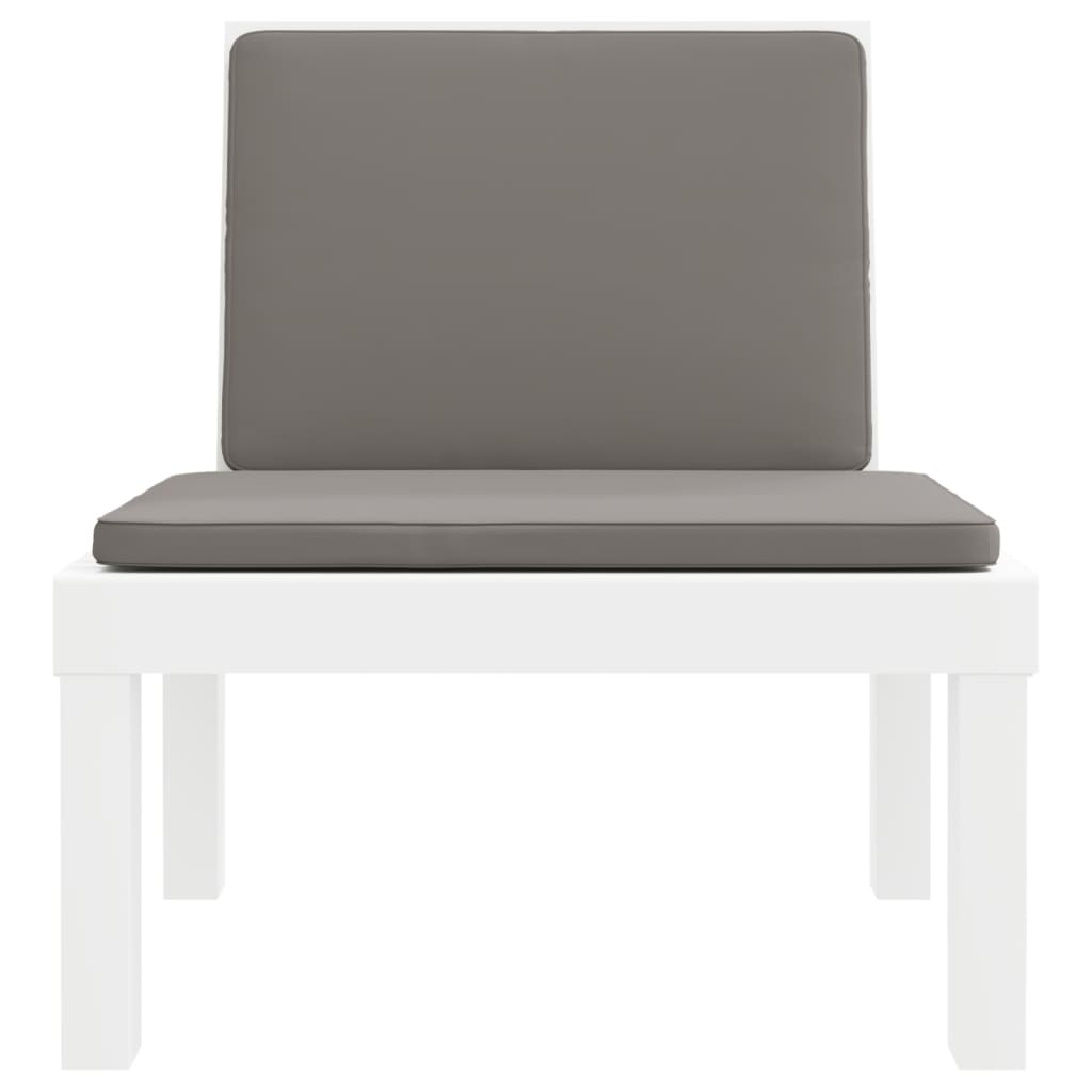 Langer Stuhl mit weißen PP -Kissen