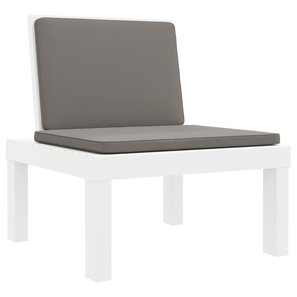 Langer Stuhl mit weißen PP -Kissen