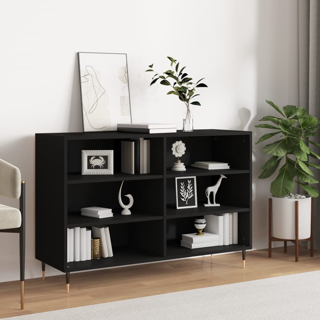 Credenza nera 103,5x35x70 cm in derivati ​​del legno