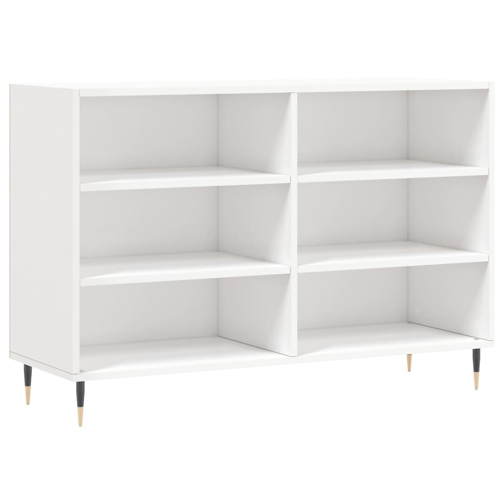 Buffet blanc brillant 103,5x35x70 cm bois d'ingénierie