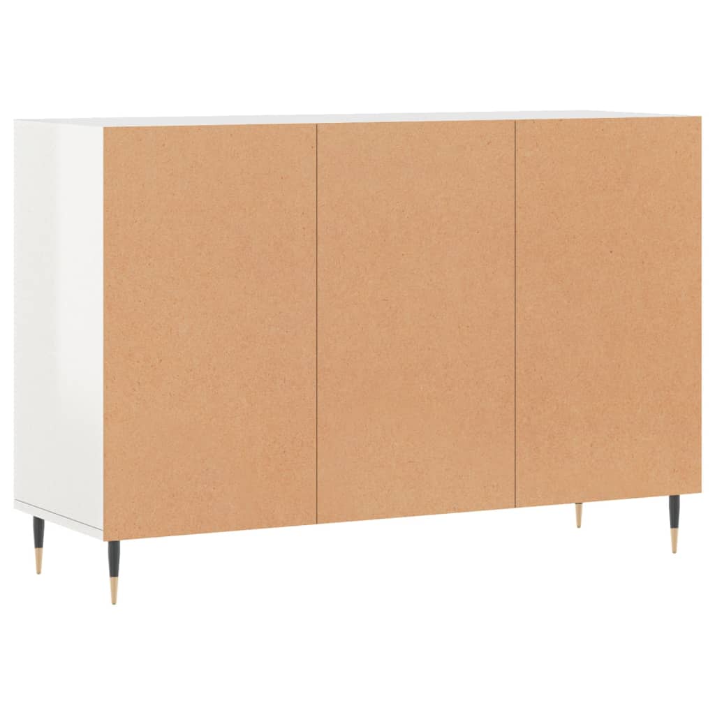 Credenza bianca lucida 103,5x35x70 cm in multistrato