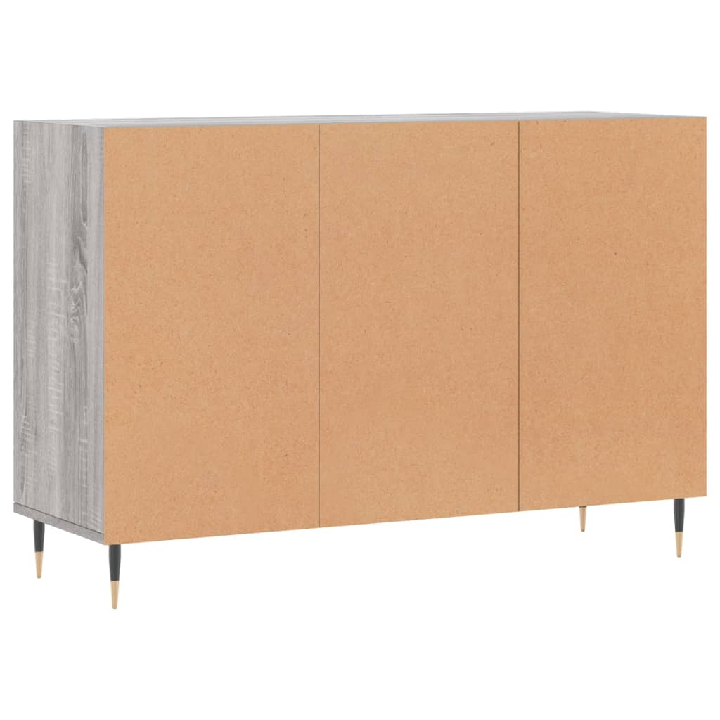 Credenza Sonoma grigia 103,5x35x70 cm in derivati ​​del legno