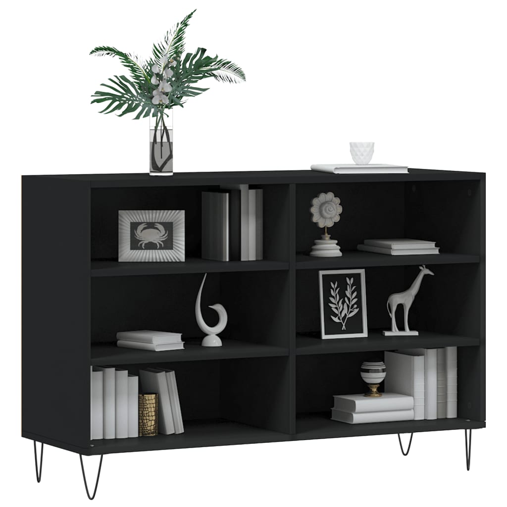 Credenza nera 103,5x35x70 cm in derivati ​​del legno