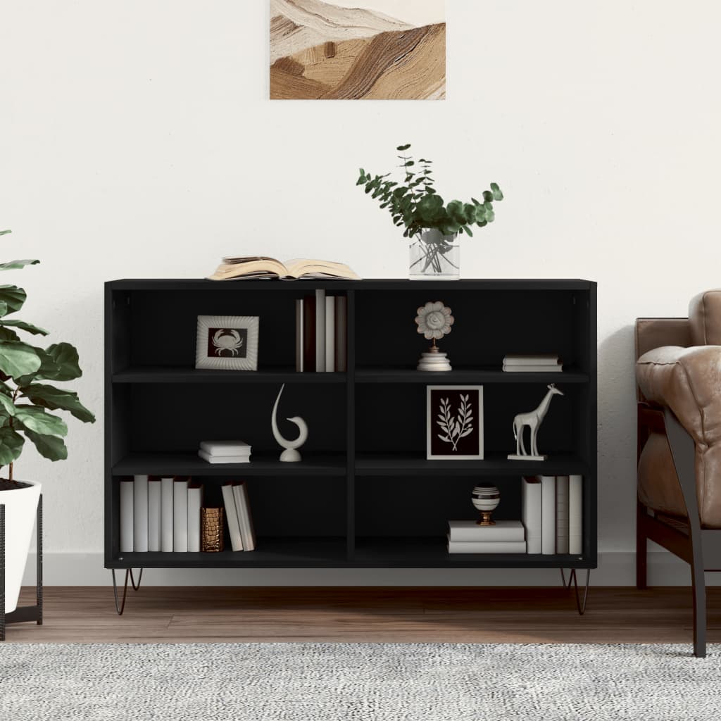 Credenza nera 103,5x35x70 cm in derivati ​​del legno