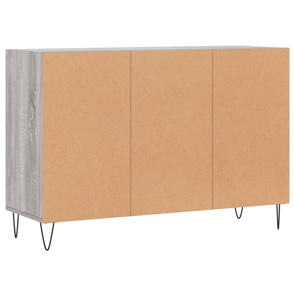 Credenza Sonoma grigia 103,5x35x70 cm in derivati ​​del legno