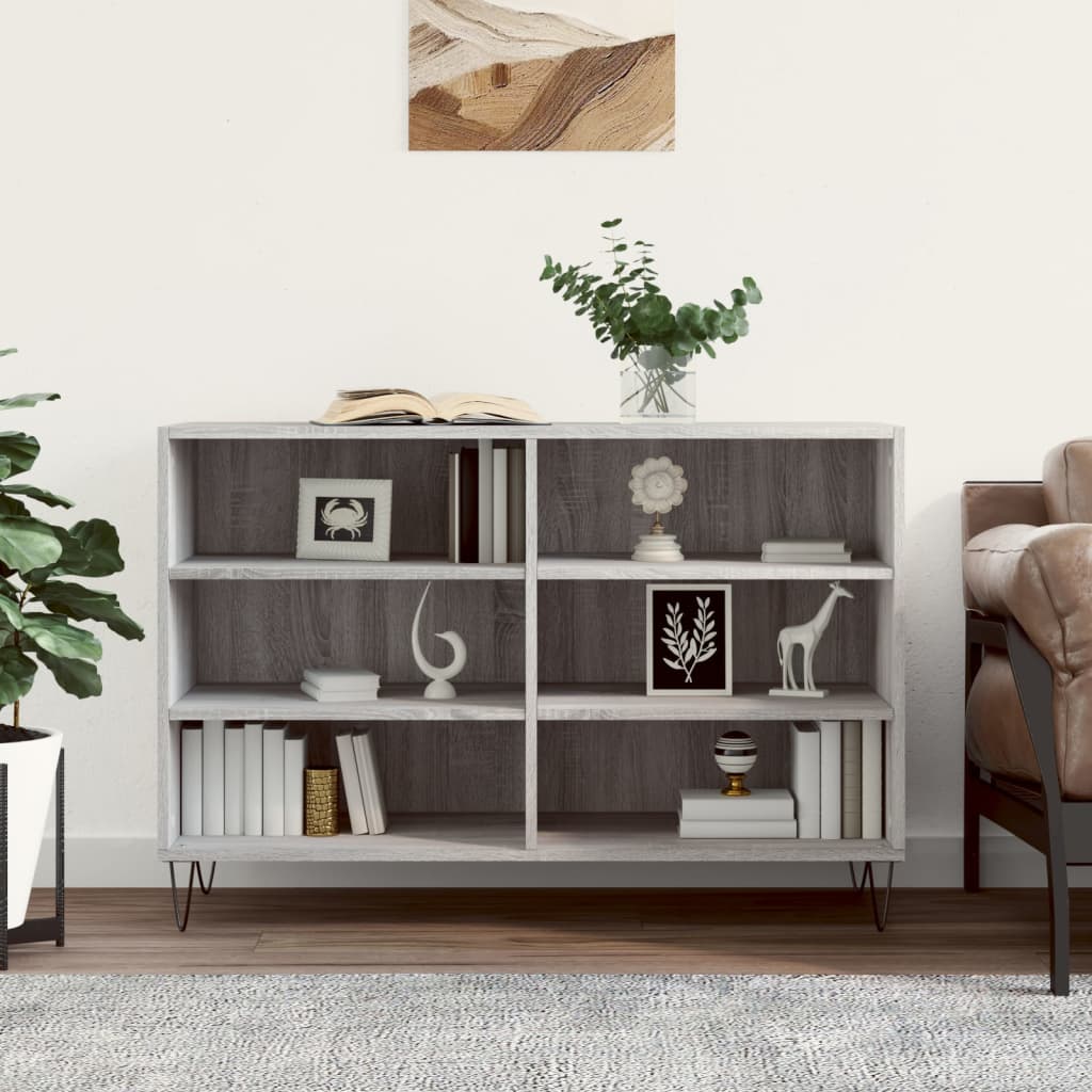 Credenza Sonoma grigia 103,5x35x70 cm in derivati ​​del legno