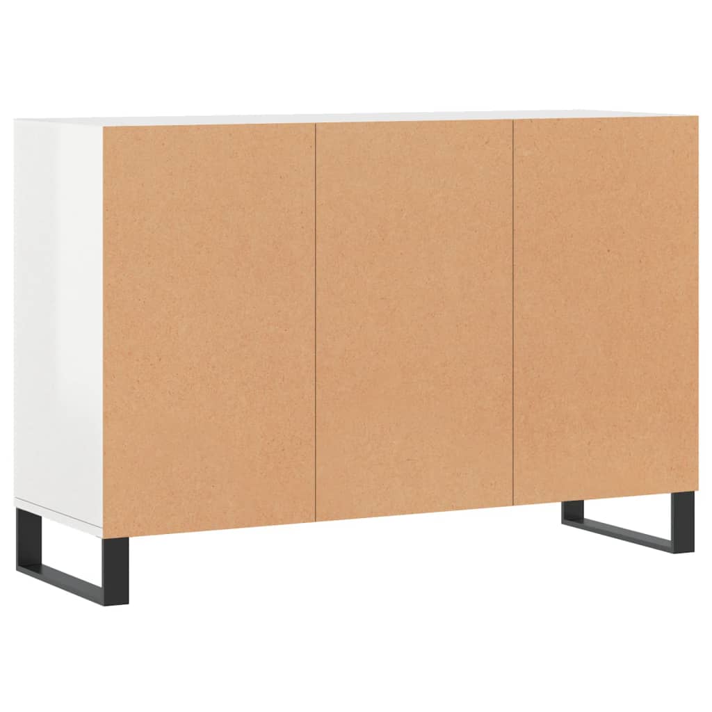 Shiny white buffet 103.5x35x70 cm Engineering wood