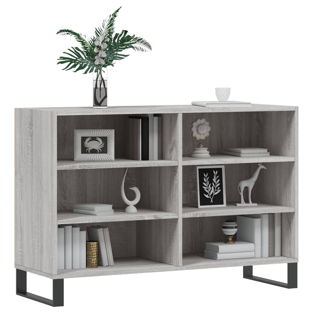 Credenza Sonoma grigia 103,5x35x70 cm in derivati ​​del legno