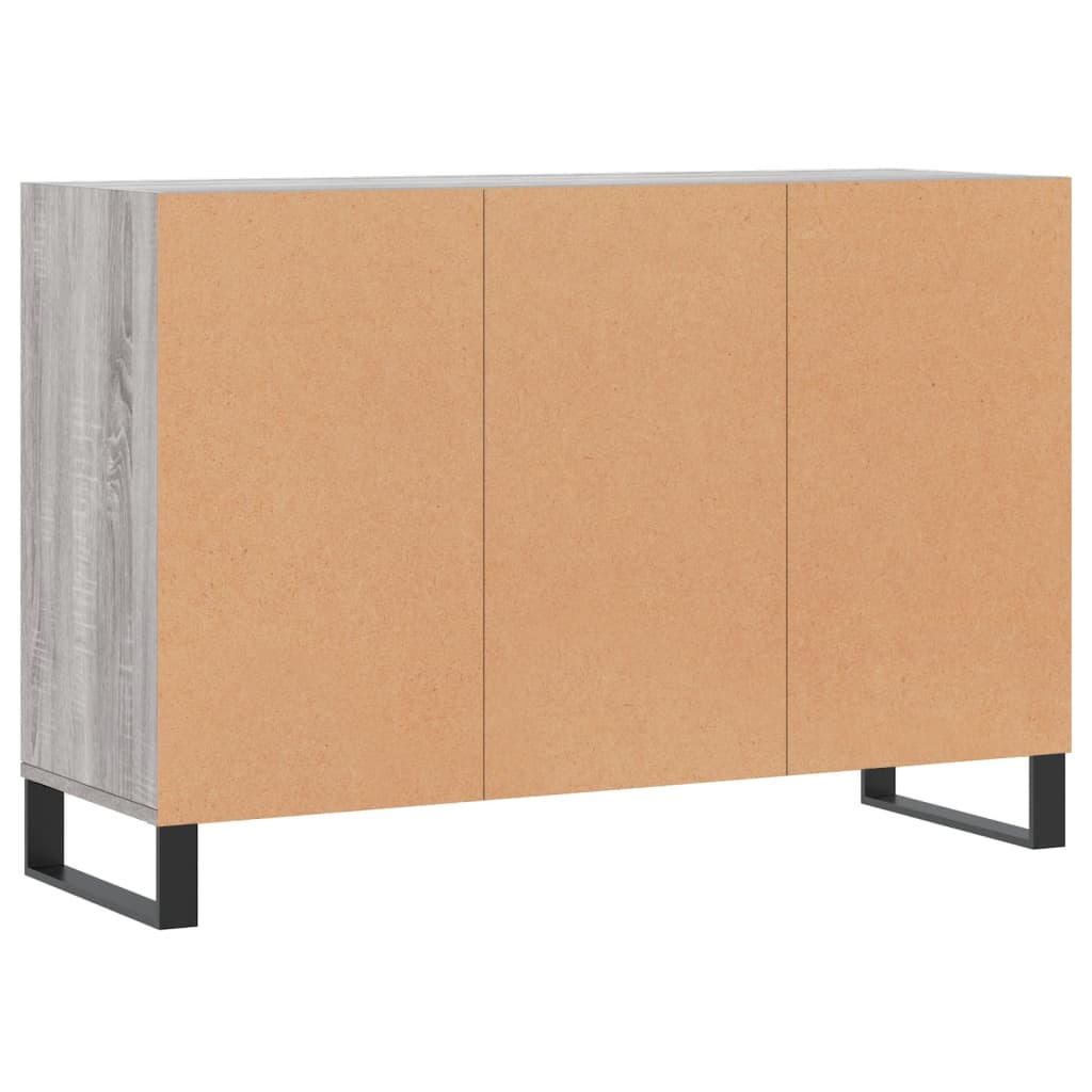 Credenza Sonoma grigia 103,5x35x70 cm in derivati ​​del legno