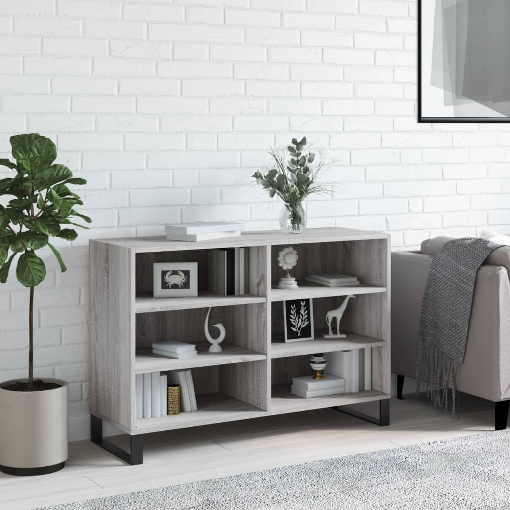 Credenza Sonoma grigia 103,5x35x70 cm in derivati ​​del legno