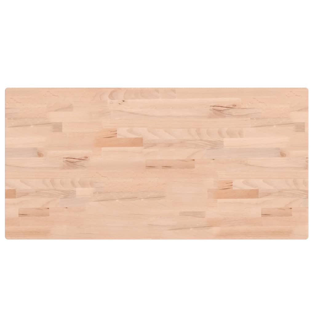 Table top 100x50x2.5cm rectangular beech solid wood