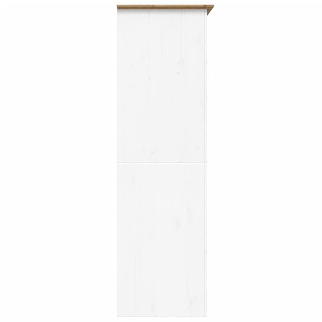 Kleiderschrank weißer brauner Körper 101x52x176,5 cm Festkieferholz