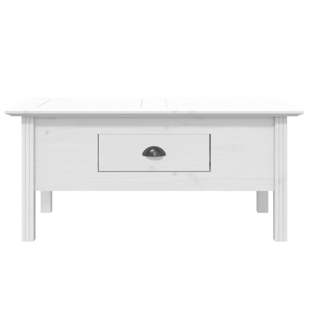 Tavolino BODO bianco 100x55x45 cm in legno massello di pino