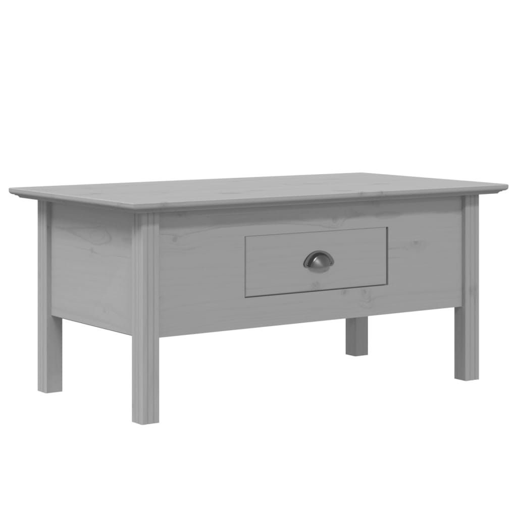 Tavolino BODO grigio 100x55x45 cm in legno massello di pino
