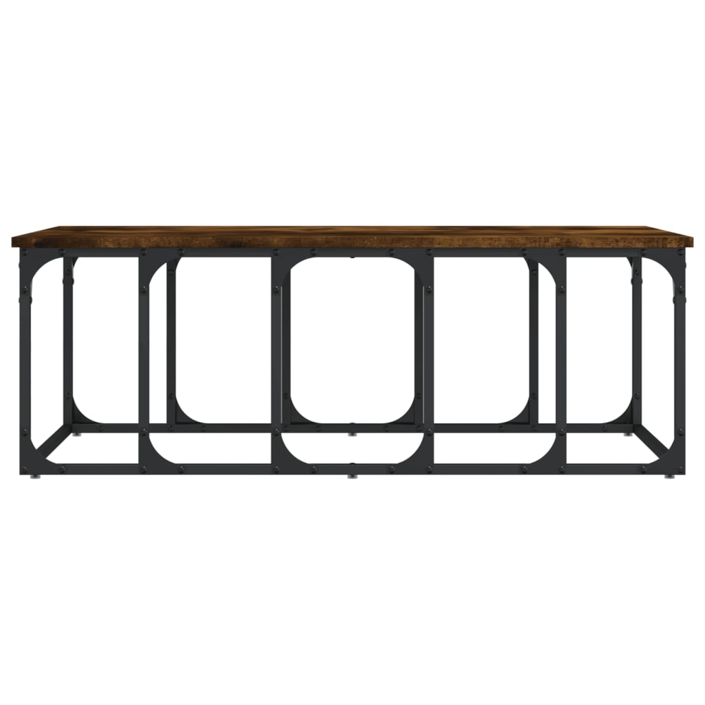 Table basse chêne fumé 100x50x35,5 cm bois d'ingénierie