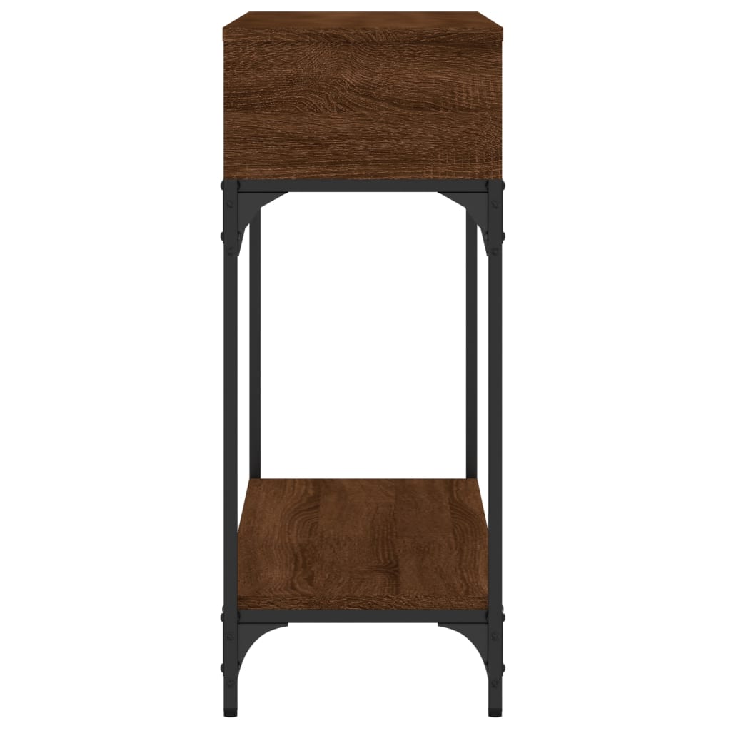 Table console brown oak 100x30.5x75 cm engineering wood