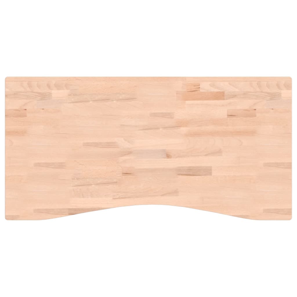 Piano scrivania 100x(45-50)x2,5 cm in legno massello di faggio