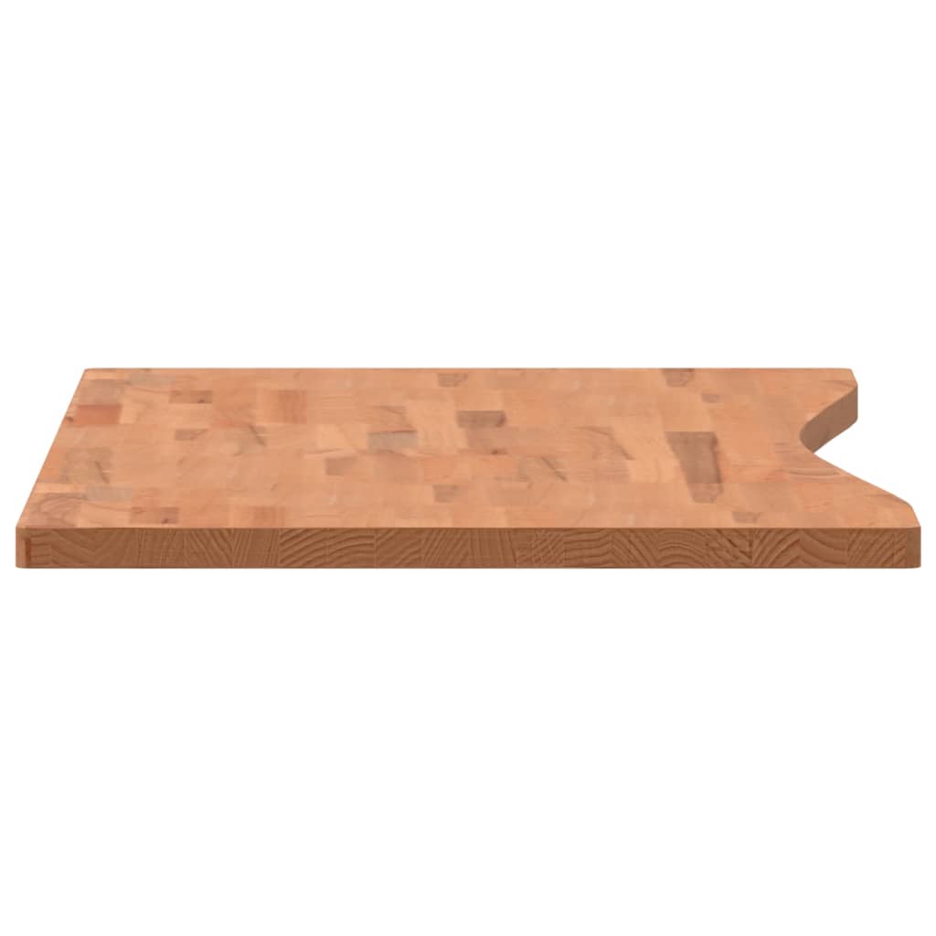 Piano scrivania 110x(50-55)x2,5 cm in legno massello di faggio