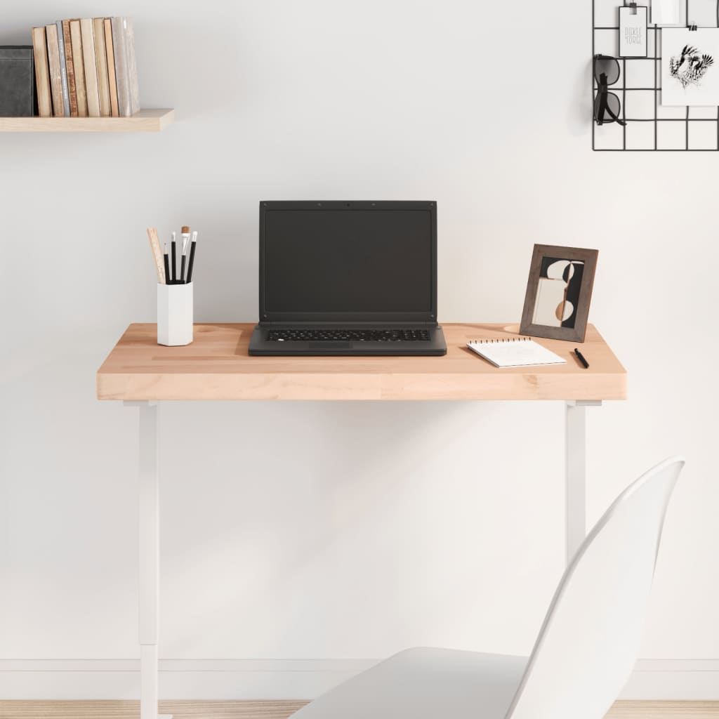 Desk top 80x40x4 cm solid beech wood
