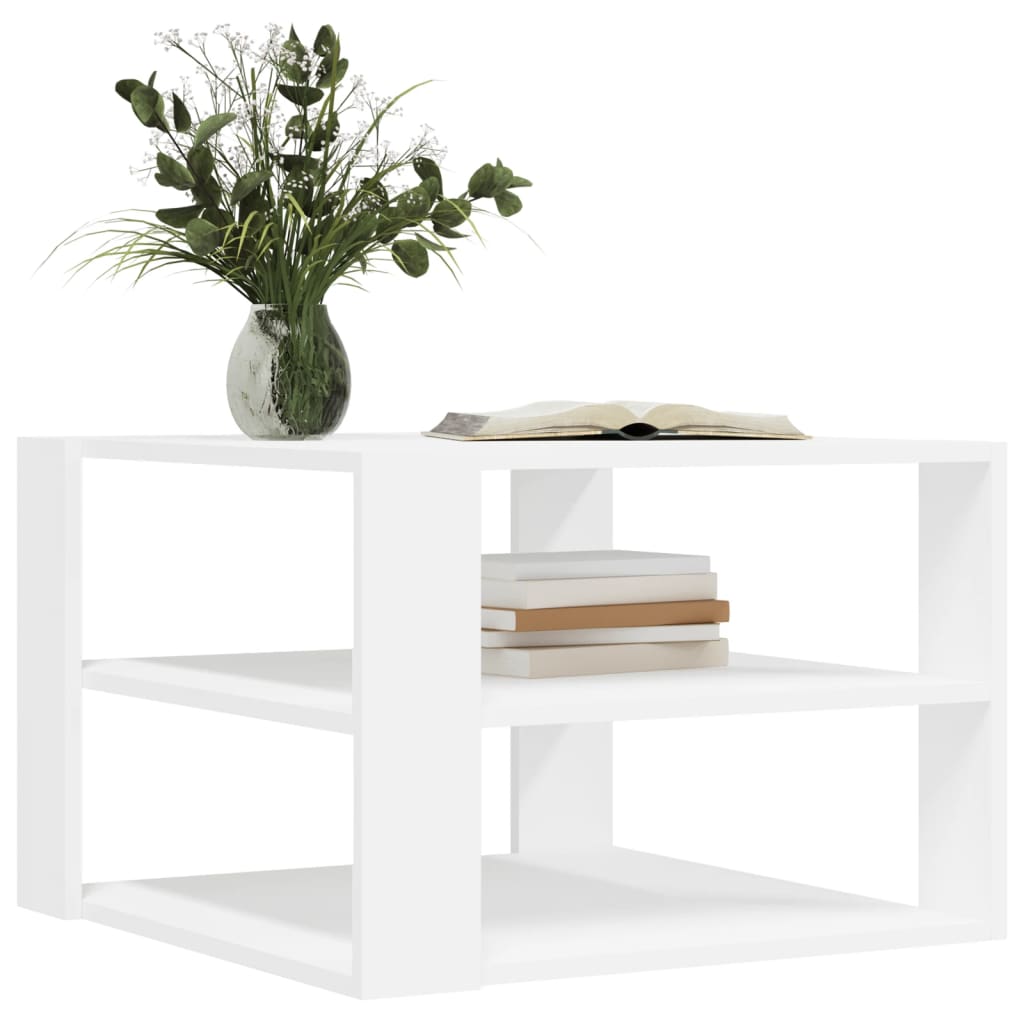 White coffee table 59.5x59.5x40 cm engineering wood