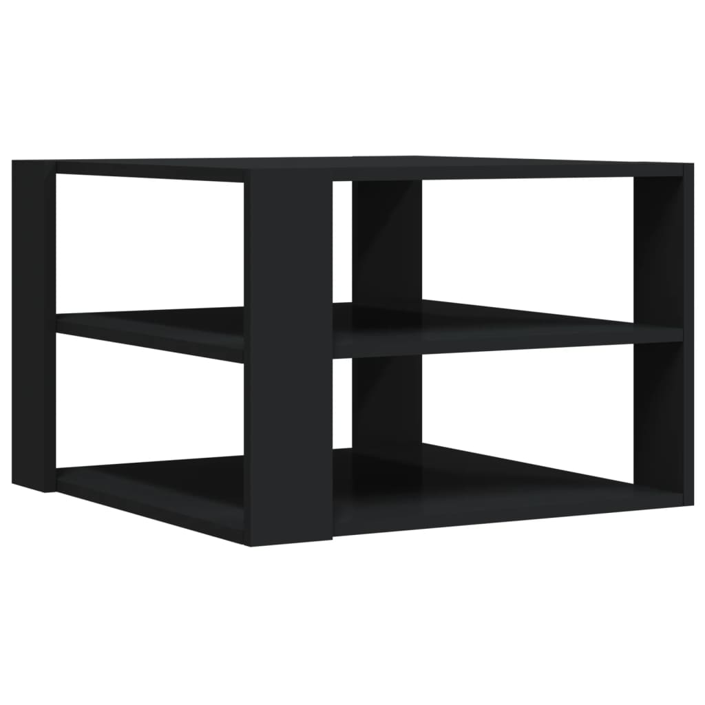 Table basse noir 59,5x59,5x40 cm bois d'ingénierie