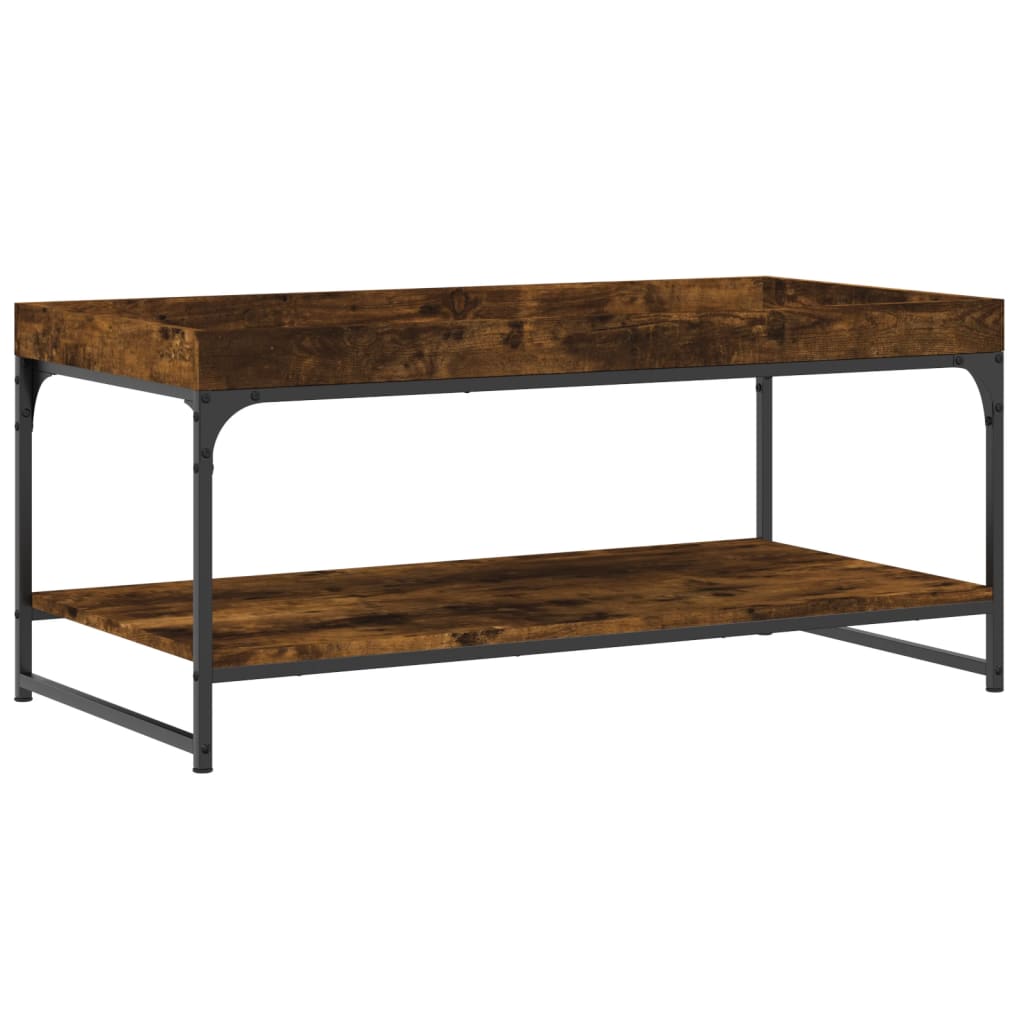 Smoked oak coffee table 100x49x45 cm engineering wood