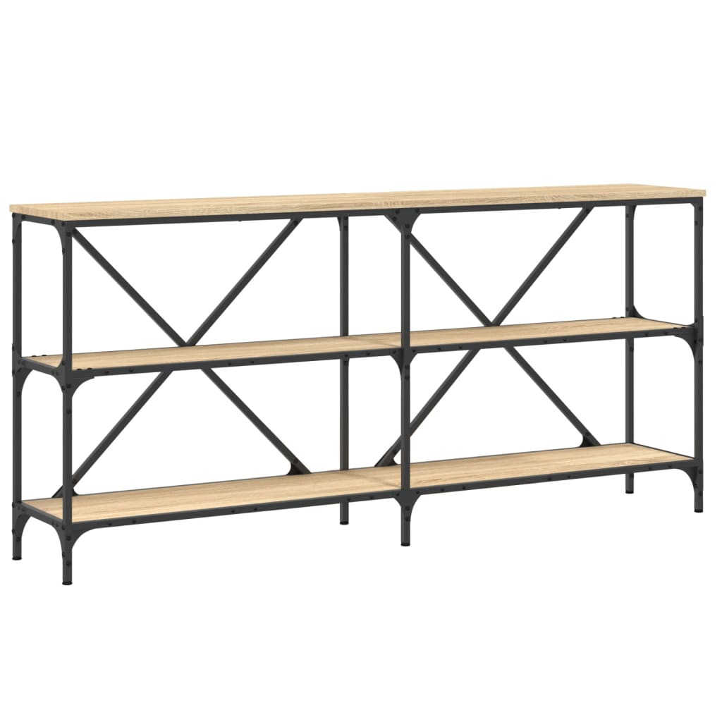 Sonoma oak console table 160x30x75cm engineering and iron wood