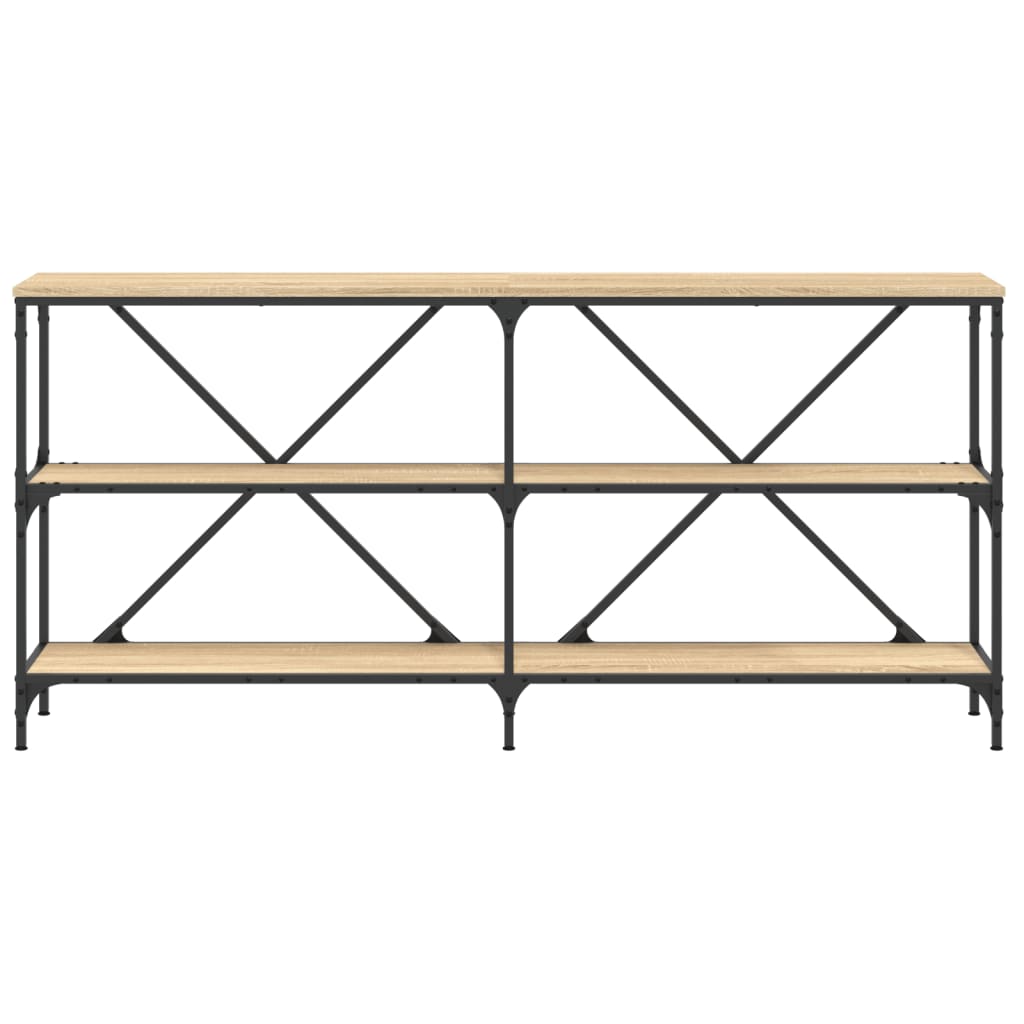 Sonoma oak console table 160x30x75cm engineering and iron wood