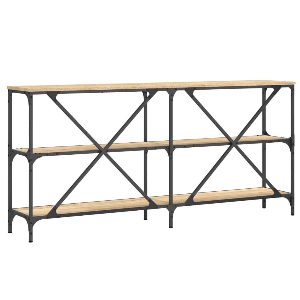 Table console chêne sonoma 160x30x75cm bois d'ingénierie et fer