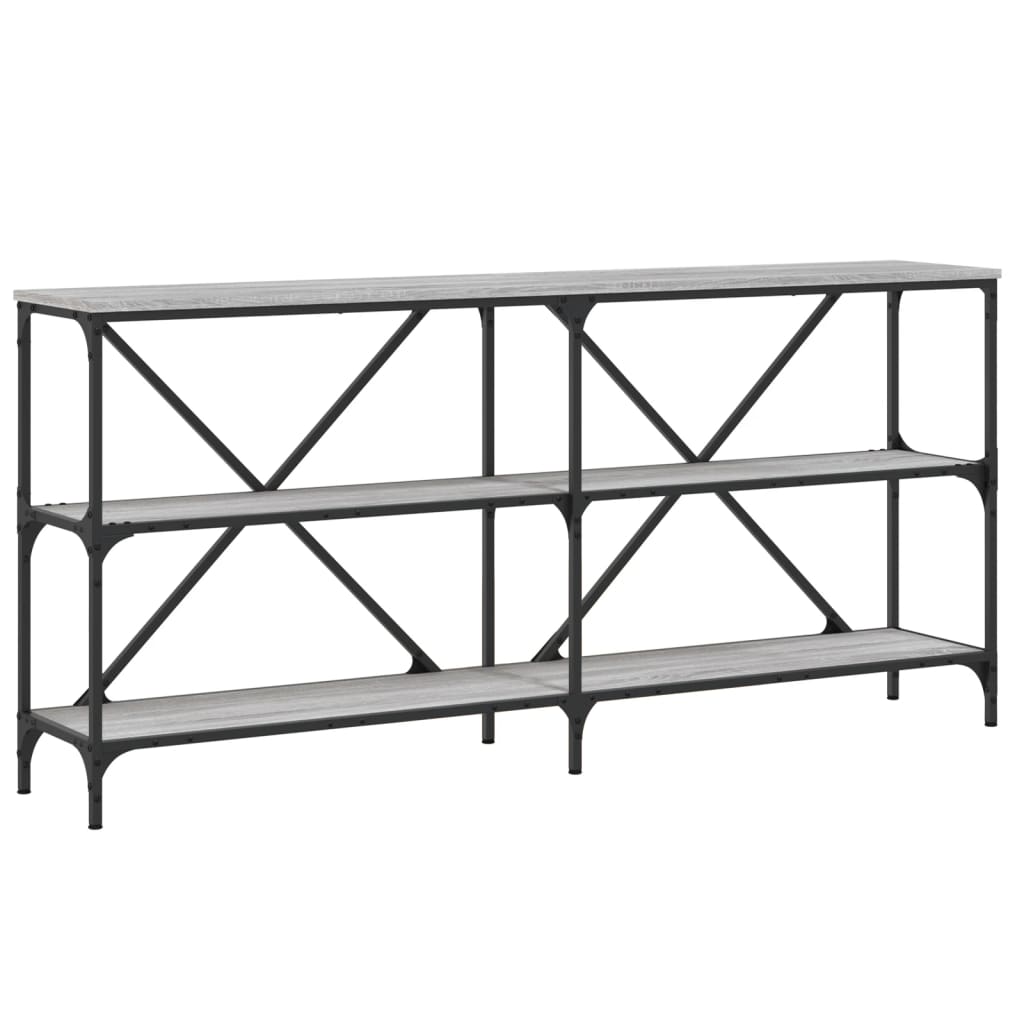 Sonoma gray console table 160x30x75 cm Engineering wood and iron