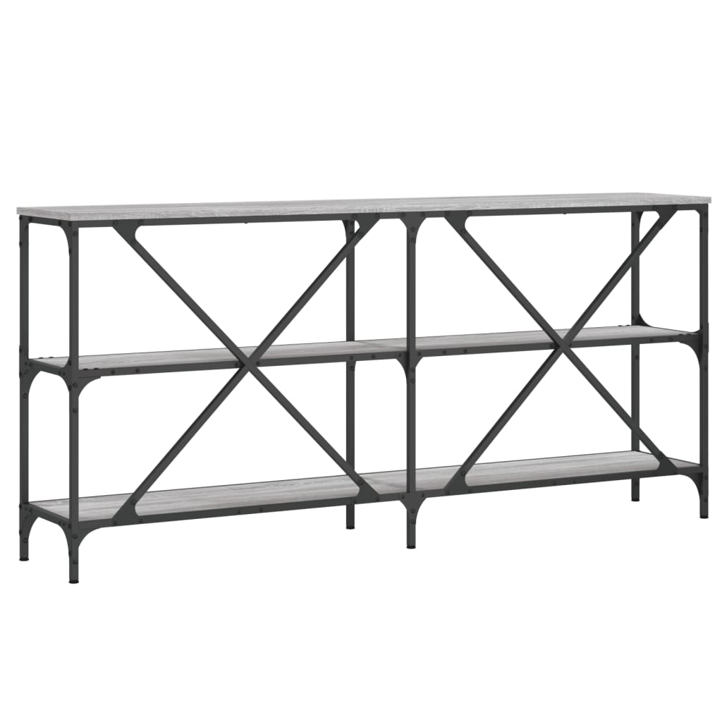 Sonoma gray console table 160x30x75 cm Engineering wood and iron