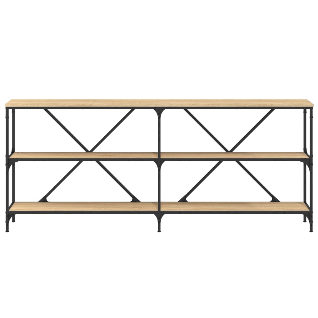Sonoma oak console table 180x30x75cm engineering and iron wood