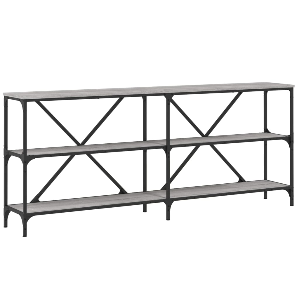 Sonoma gray console table 180x30x75 cm Engineering wood and iron