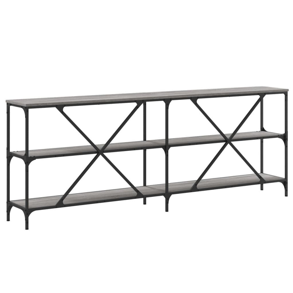 Sonoma gray console 200x30x75 cm engineering and iron wood