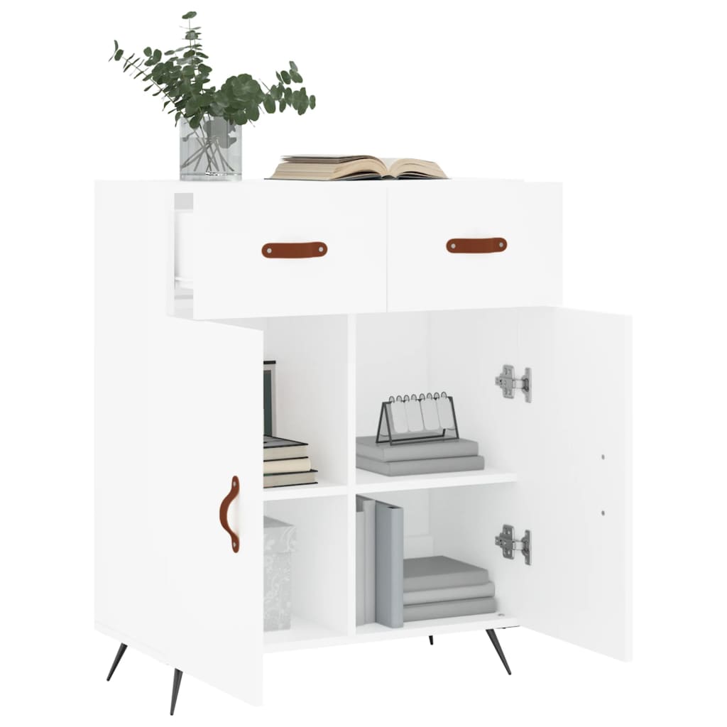 Buffet bianco 69.5x34x90 cm legno di ingegneria