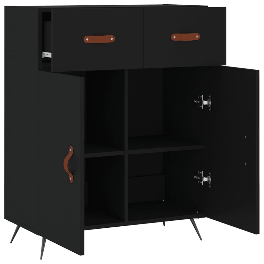 Black buffet 69.5x34x90 cm Engineering wood